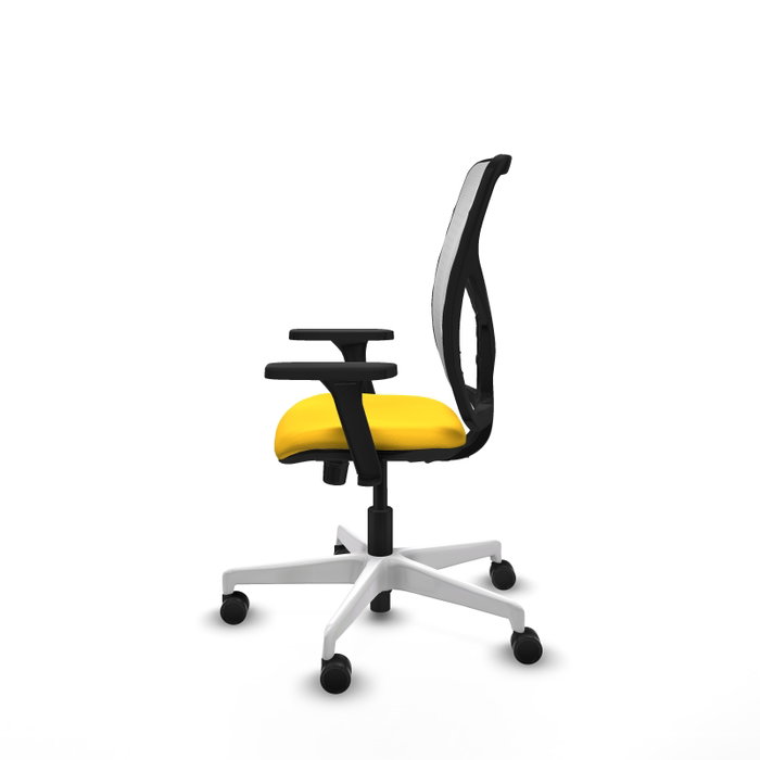 PIQUERAS Y CRESPO Silla de oficina Motilla con mecanismo Sincro, Amarillo y Blanco