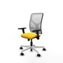 PIQUERAS Y CRESPO Silla de oficina Motilla con mecanismo Sincro, Amarillo y Blanco