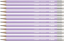 Stabilo Lápiz Grafito Swano Goma Pastel Lila -12 Unidades