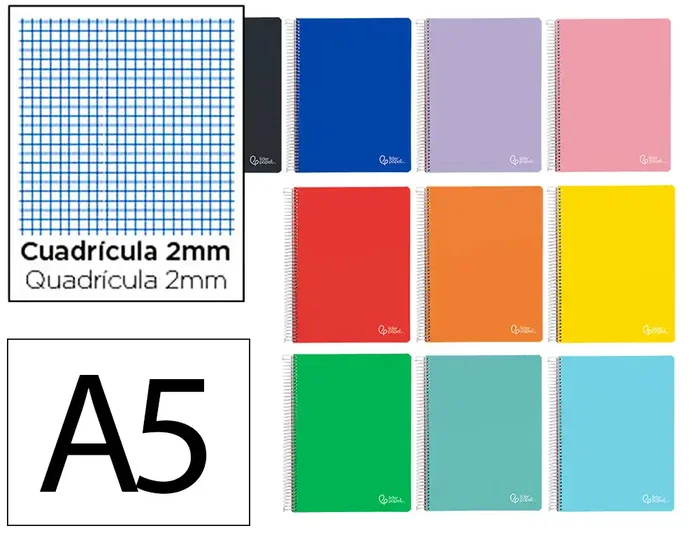 Liderpapel Cuaderno Espiral Witty A5 Tapa Dura Milimetrado 2mm Colores Surtidos Liderpapel Cuaderno Espiral Witty A5 Tapa Dura Milimetrado 2mm Colores Surtidos