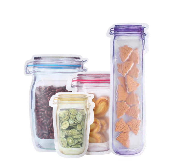 Quttin Set de 6 Bolsas de Alimentos Reutilizables 10,5 x 5,4 x 15 cm (36 Unidades)