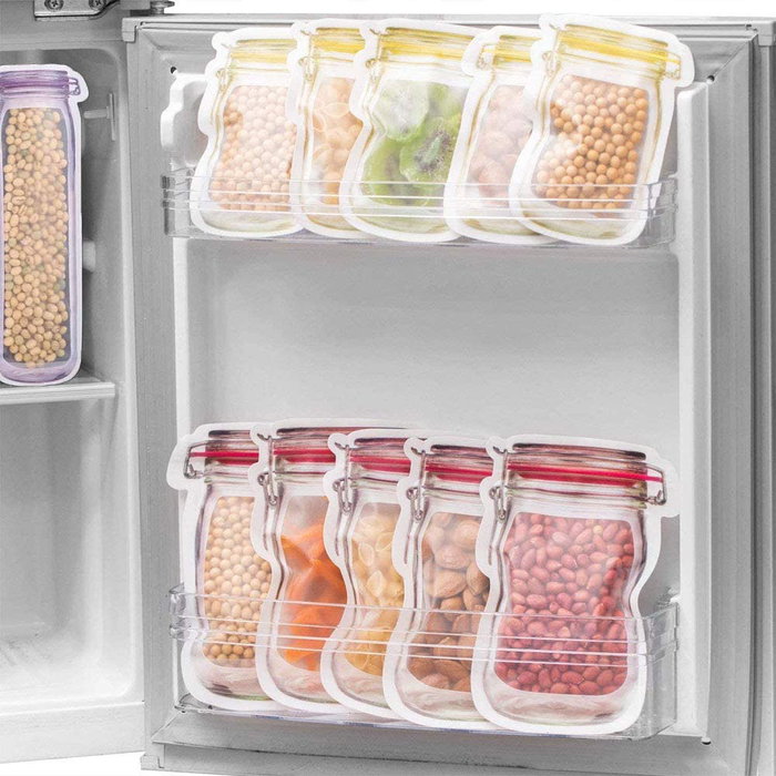 Quttin Set de 6 Bolsas de Alimentos Reutilizables 10,5 x 5,4 x 15 cm (36 Unidades)