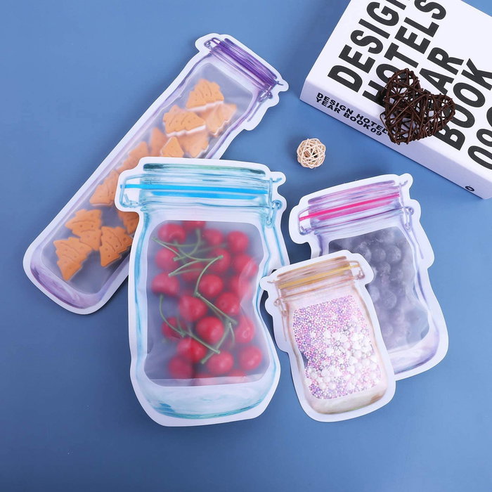 Quttin Set de 6 Bolsas de Alimentos Reutilizables 10,5 x 5,4 x 15 cm (36 Unidades)