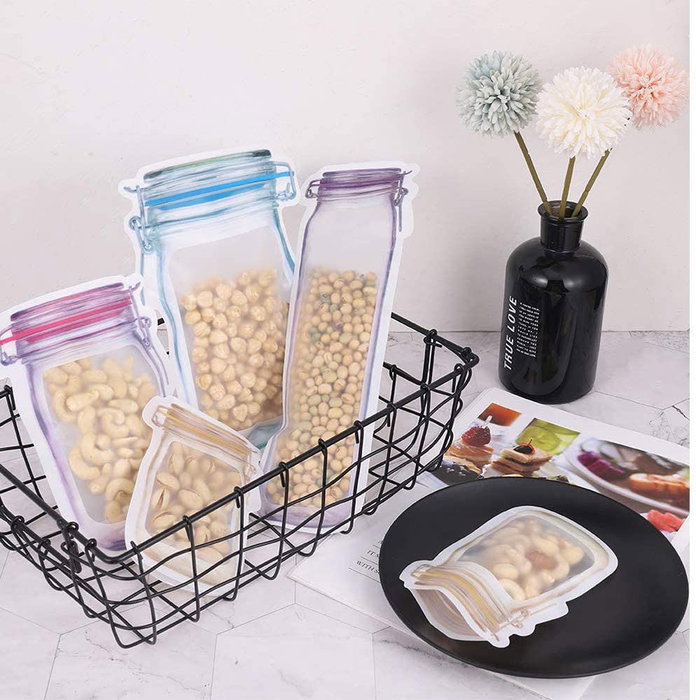 Quttin Set de 6 Bolsas de Alimentos Reutilizables 10,5 x 5,4 x 15 cm (36 Unidades)