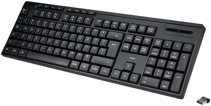 Hama WK-200 Klawiatura Bezprzewodowa Czarna Layout Polski