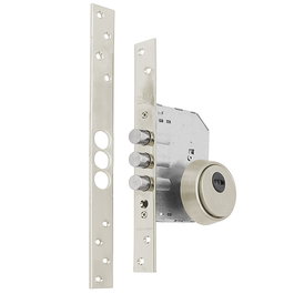 Tesa Cerradura R201B566Ai con Bulones, Frente Inox, Bombillo y Escudo Cerrado