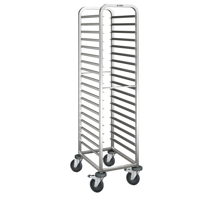 B.Pro Carro Bandejero 18 Guías GN 1/1, Blanco, Acero Inoxidable, 1650x620x460 mm