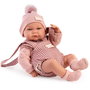 Muñecas Antonio Juan 50432 - Muñeca Recién Nacida Nica Realista con Portabebés, Conjunto a Cuadros, +3 años (Idiomas: Español, English, Francés, Alemán, Portugués)