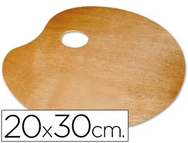 Liderpapel Paleta de madera ovalada 30x20 cm