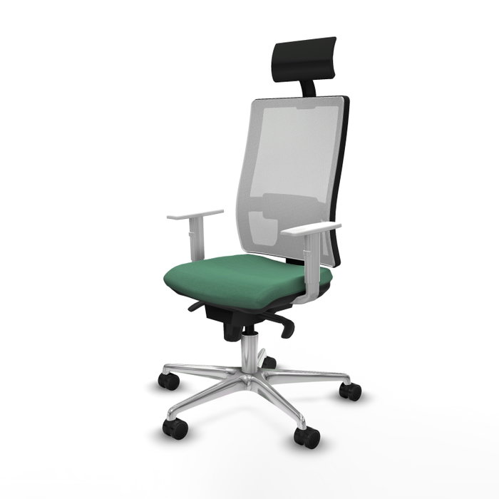 PIQUERAS Y CRESPO Silla de oficina Horna con mecanismo Sincro, Verde esmeralda y Blanco PIQUERAS Y CRESPO Silla de oficina Horna con mecanismo Sincro, Verde esmeralda y Blanco