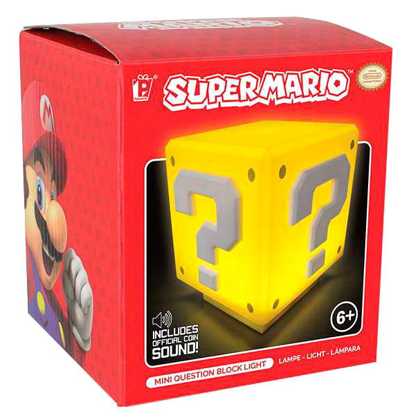 Paladone Super Mario Mini Question Block con sonido de 8 cm Paladone Super Mario Mini Question Block con sonido de 8 cm
