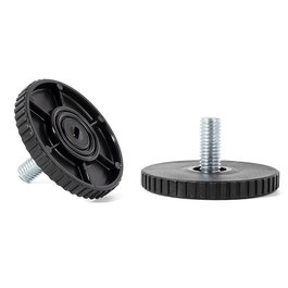 HERRAJES ALK Pie Nivelador Rido Ø50 M8x18 Negro