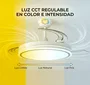 Ventilador DC Blanco 4 Aspas 6 Velocidades 44W 4900lm 3500-4000-6500K Verano-Invierno 107cm