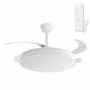 Ventilador DC Blanco 4 Aspas 6 Velocidades 44W 4900lm 3500-4000-6500K Verano-Invierno 107cm