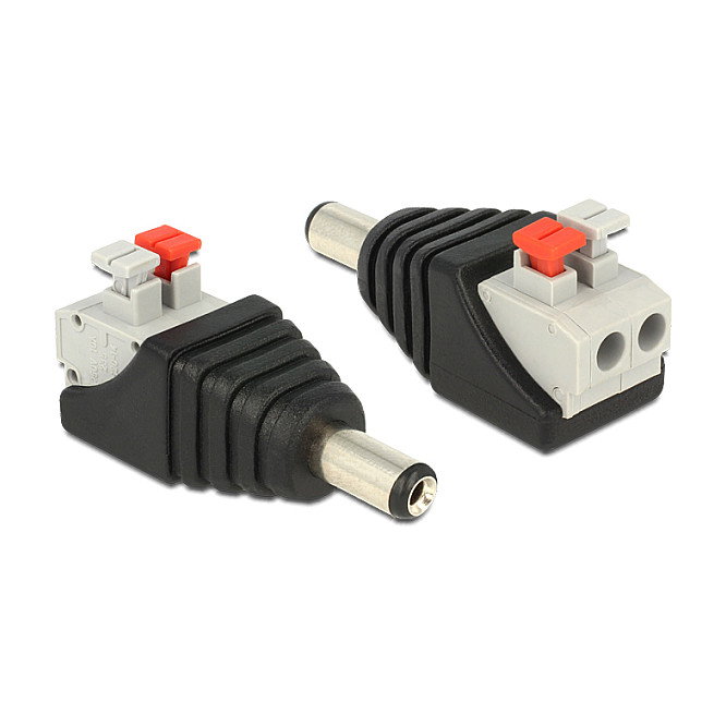 DeLOCK 65523 Adaptador DC 5,5 x 2,1 mm Macho a Bloque de Terminales de 2 Pines DeLOCK 65523 Adaptador DC 5,5 x 2,1 mm Macho a Bloque de Terminales de 2 Pines