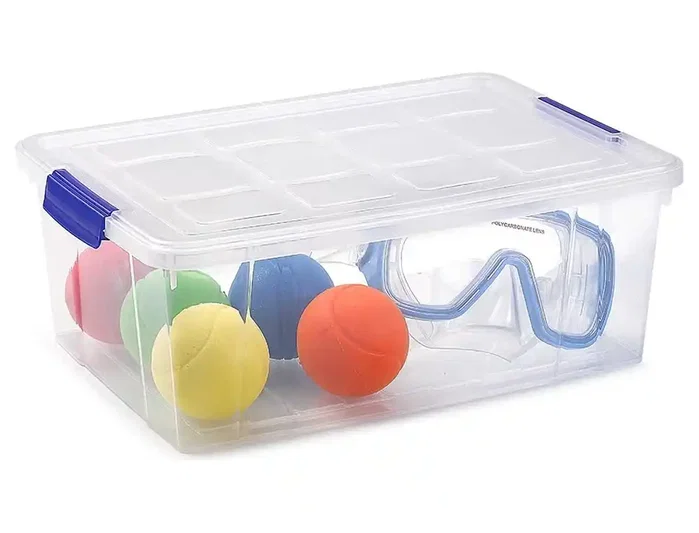 Plasticforte Contenedor plástico 9 litros n 29 transparente con tapa 260x370x140 mm