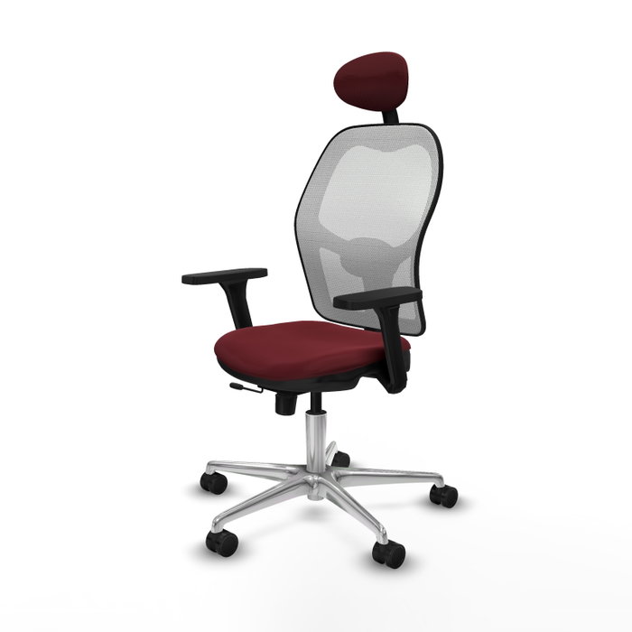 PIQUERAS Y CRESPO Silla de oficina Jorquera con mecanismo Sincro/Traslack, Granate y Blanco PIQUERAS Y CRESPO Silla de oficina Jorquera con mecanismo Sincro/Traslack, Granate y Blanco