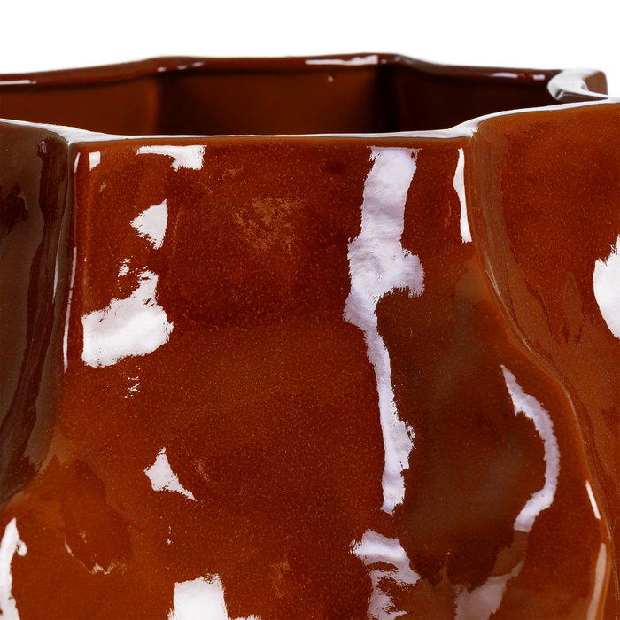 Jarrón Brillo Terracota Cerámica 42 X 42 X 26 cm