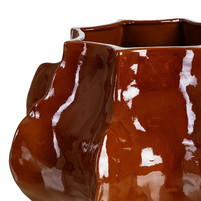 Jarrón Brillo Terracota Cerámica 42 X 42 X 26 cm