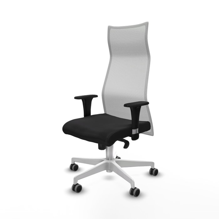PIQUERAS Y CRESPO Sillón Albacete con Mecanismo Sincro, Negro y Blanco