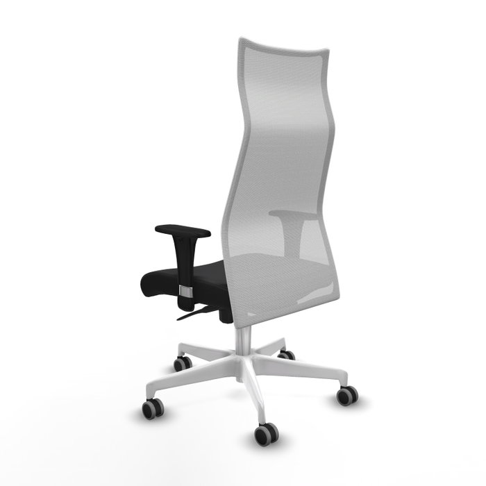 PIQUERAS Y CRESPO Sillón Albacete con Mecanismo Sincro, Negro y Blanco