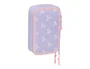 Safta Plumier Escolar Bouquet Triple Cremallera - 3 Compartimentos, 37 Piezas, 195x125x55 mm