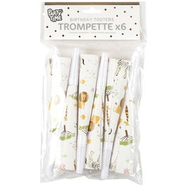 Party Time Juego de 6 Trompetas Fiesta Diseño Sabana
