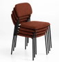 DKD Home Decor Silla Apilable de Poliéster y Hierro Marrón Oscuro