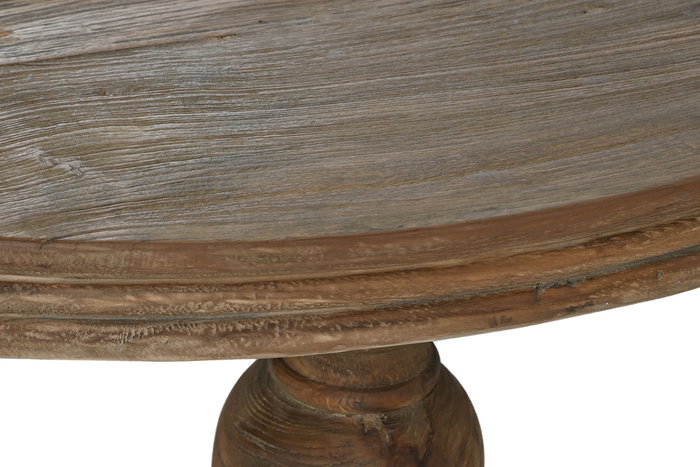 DKD Home Decor Mesa Centro Item Home Natural Teca Reciclada 100x100x30 cm Tallada
