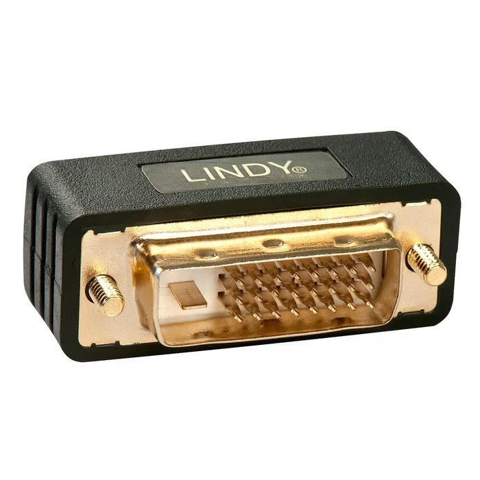 Lindy 41098 Adaptador de DVI-I Macho a DVI-D Hembra, Contactos Chapados en Oro, Negro
