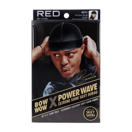 Red Kiss Durag Silky Black Capa De Cabello Wave Extreme