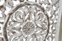 DKD Home Decor Biombo Indio Blanco 3 Puertas 150x182.5 cm con 3 Estantes, Mango y MDF