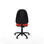 Silla de oficina Algarra con mecanismo Contacto permanente básico tapizada con Tela color Naranja oscuro. Equipada con Base poliamida negra, Sin brazosy Topes
