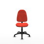 Silla de oficina Algarra con mecanismo Contacto permanente básico tapizada con Tela color Naranja oscuro. Equipada con Base poliamida negra, Sin brazosy Topes