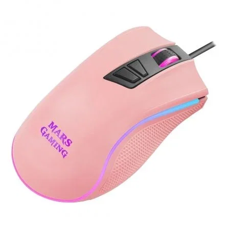 Ratón Gaming Mars Gaming MM218/ Hasta 10000 DPI/ Rosa