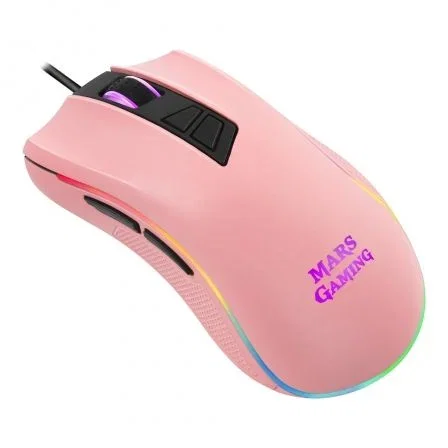Ratón Gaming Mars Gaming MM218/ Hasta 10000 DPI/ Rosa