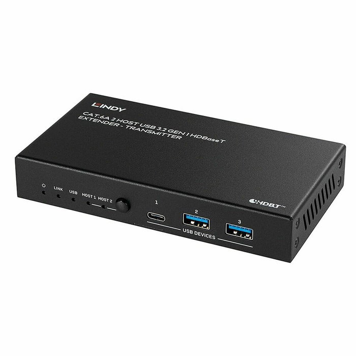 Lindy 43421 Extensor USB 3.0 sobre Ethernet PoE 480 Mbit/s, Negro