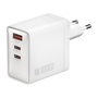 4smarts Netzladegert GaN Pocket 100W Cargador USB, 2 Puertos USB-C y 1 USB-A, Carga Rápida, Blanco, 542100