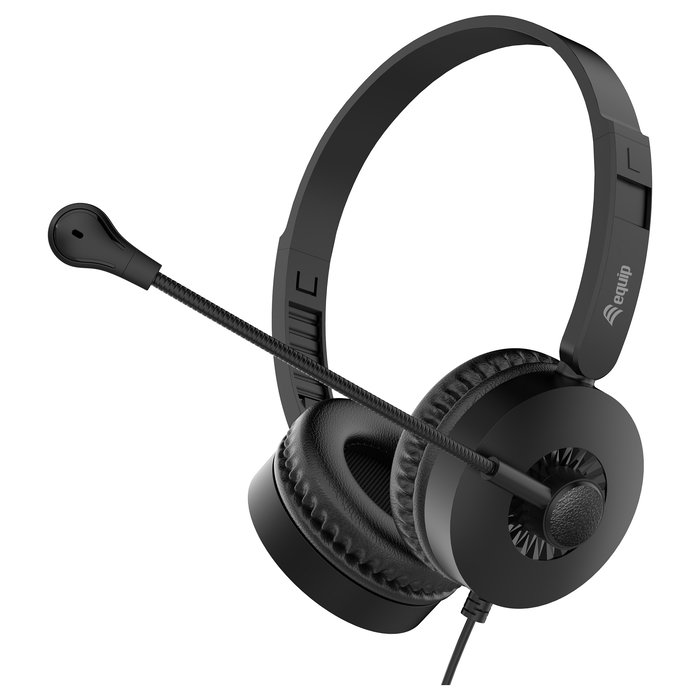 Equip Auriculares Gaming con Micrófono 245301, Diadema Estéreo Alámbrico USB-A Negro, 2 m Cable, 20-20000 Hz, 32 Ohm