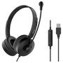 Equip 245301 Auriculares USB con Micrófono Negro