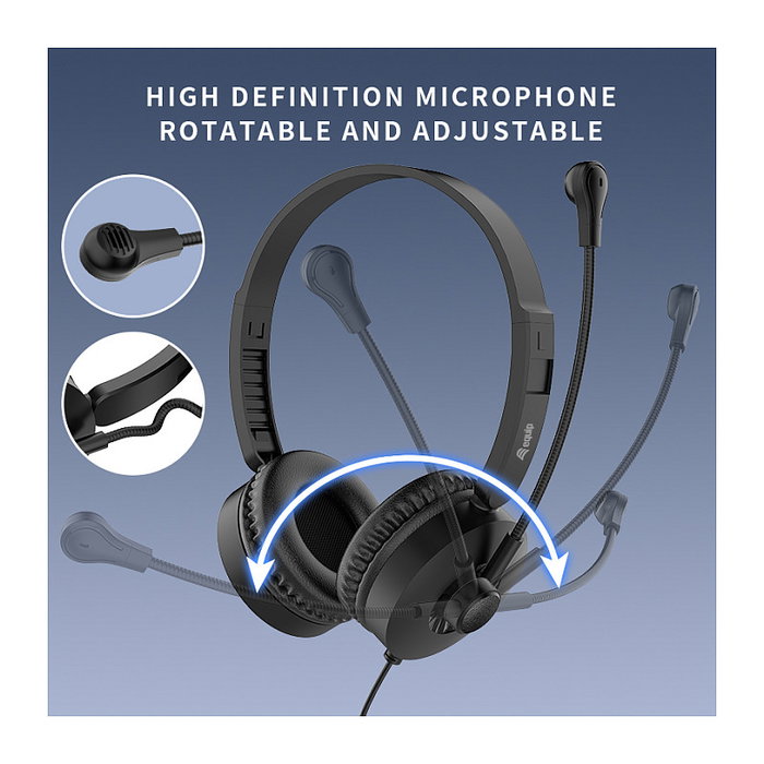 Equip Auriculares Gaming con Micrófono 245301, Diadema Estéreo Alámbrico USB-A Negro, 2 m Cable, 20-20000 Hz, 32 Ohm