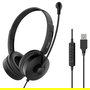 Equip Auriculares Gaming con Micrófono 245301, Diadema Estéreo Alámbrico USB-A Negro, 2 m Cable, 20-20000 Hz, 32 Ohm