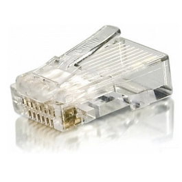 Equip 121143 Kit de 100 conectores RJ-45 Cat6 transparentes sin blindaje para cableado de red - Conectores chapados en oro