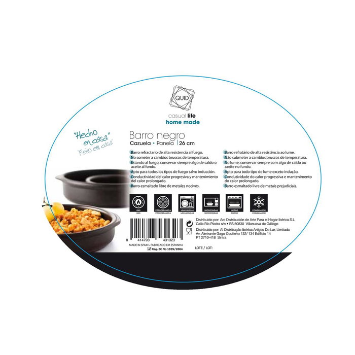 Cazuela Barro Asas Barro Lux Quid 26 cm (6 Unidades)