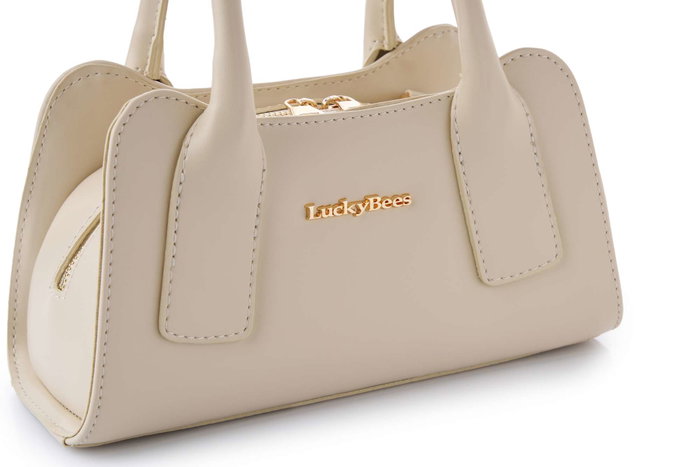 Lucky Bees Bolso de Mano Crema 100% Cuero de Polivinilo Elegante y Sofisticado