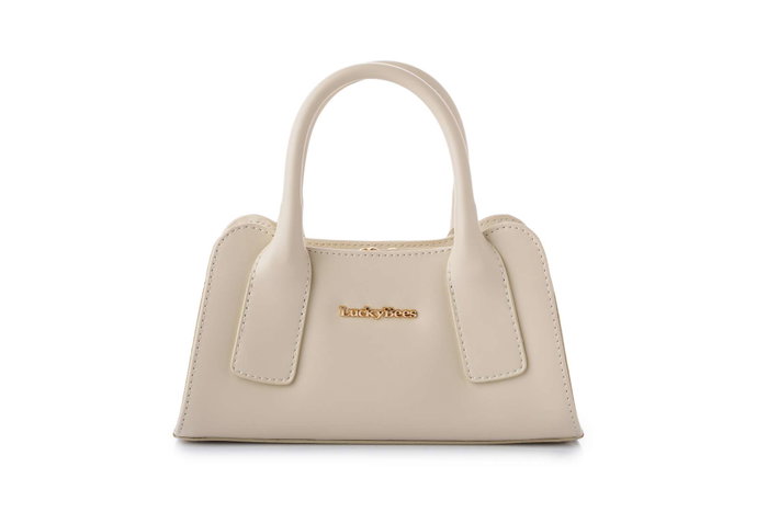 Lucky Bees Bolso de Mano Crema 100% Cuero de Polivinilo Elegante y Sofisticado