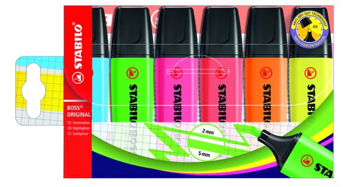 Stabilo BOSS Original Estuche de 6 Marcadores Fluorescentes Surtidos