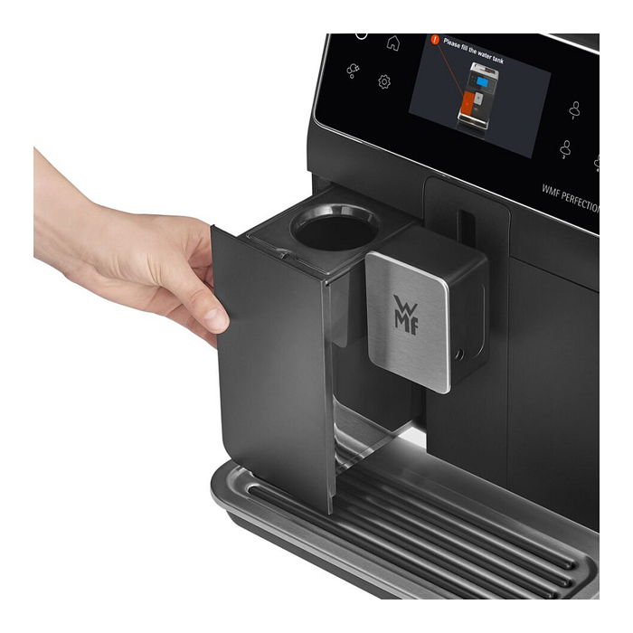 WMF Máquina de Café Automática Perfection 840L, Café en Grano y Molido, Molino Integrado, Espumador de Leche, 15 Programas, Negro/Acero Inoxidable WMF Máquina de Café Automática Perfection 840L, Café en Grano y Molido, Molino Integrado, Espumador de Leche, 15 Programas, Negro/Acero Inoxidable