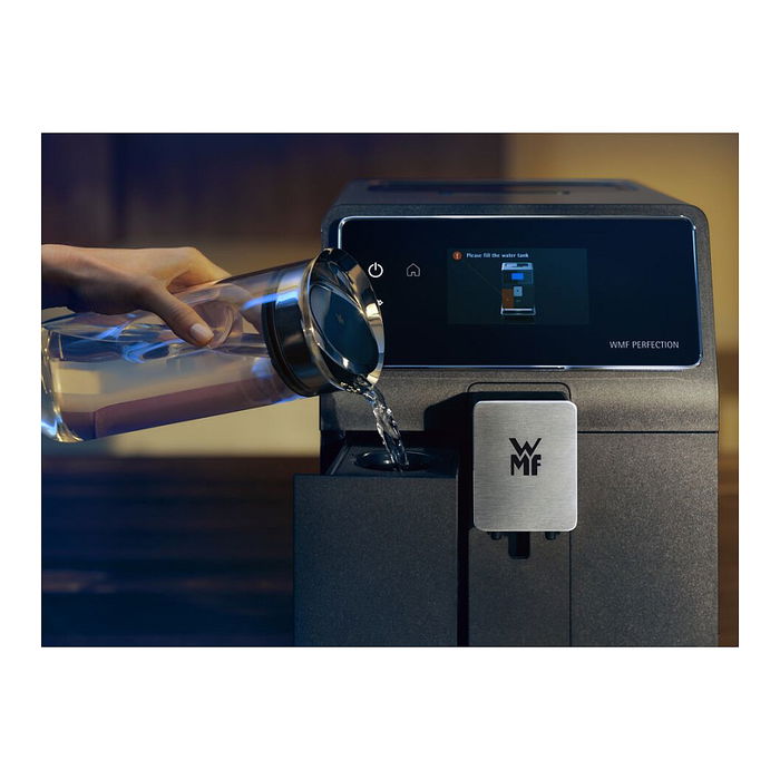 WMF Máquina de Café Automática Perfection 840L, Café en Grano y Molido, Molino Integrado, Espumador de Leche, 15 Programas, Negro/Acero Inoxidable WMF Máquina de Café Automática Perfection 840L, Café en Grano y Molido, Molino Integrado, Espumador de Leche, 15 Programas, Negro/Acero Inoxidable