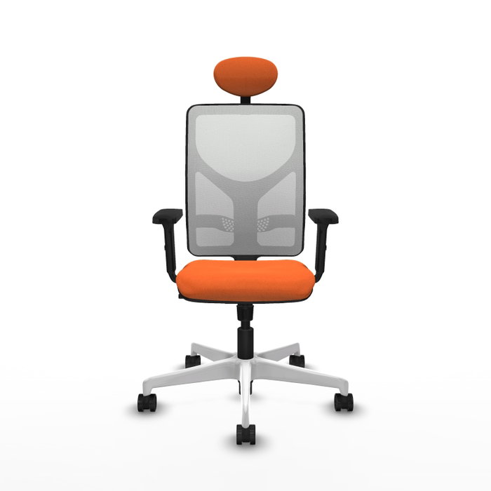 PIQUERAS Y CRESPO Silla de oficina Motilla con mecanismo Sincro, Naranja y Blanco